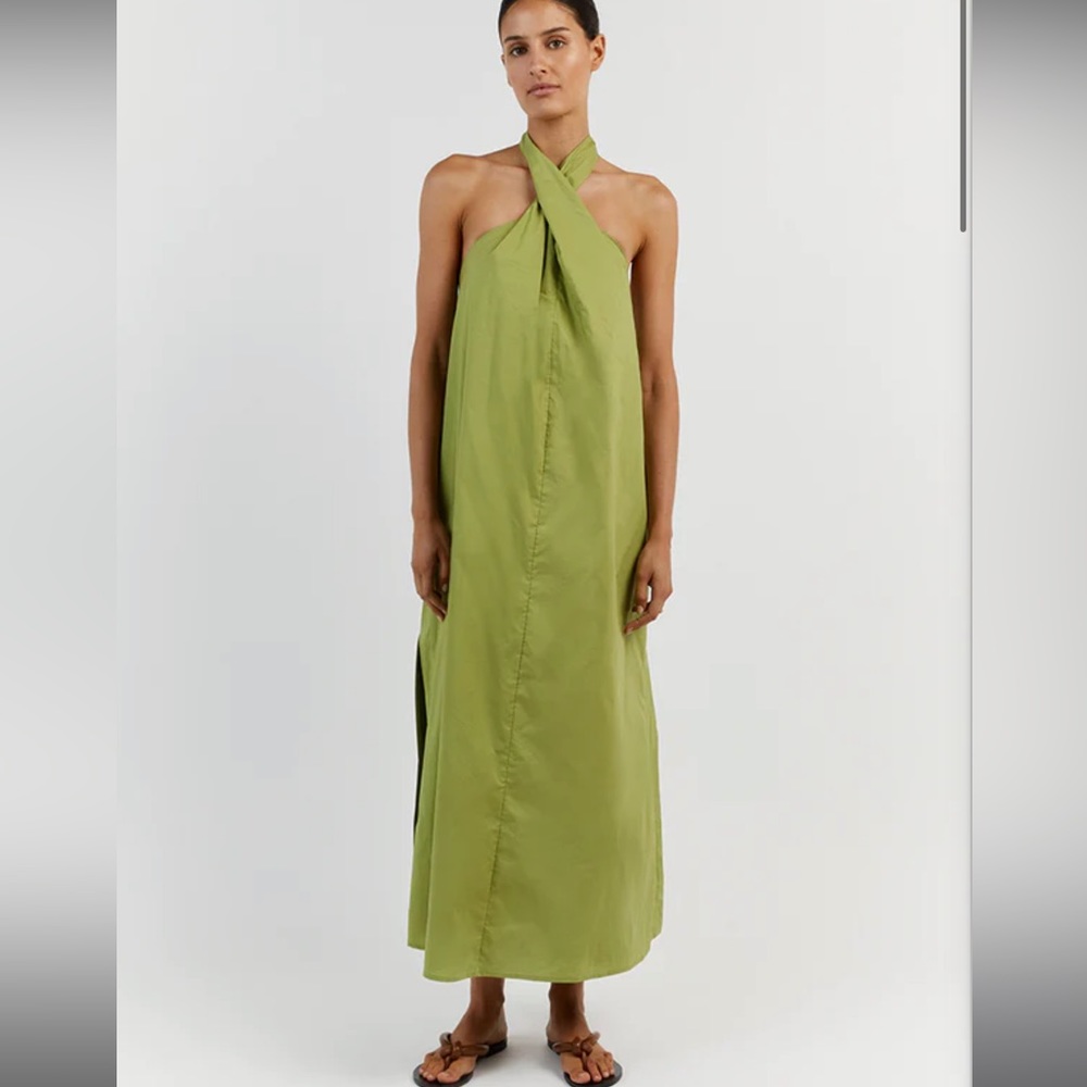 NWT DISSH Olivia Lime Cotton Midi Dress